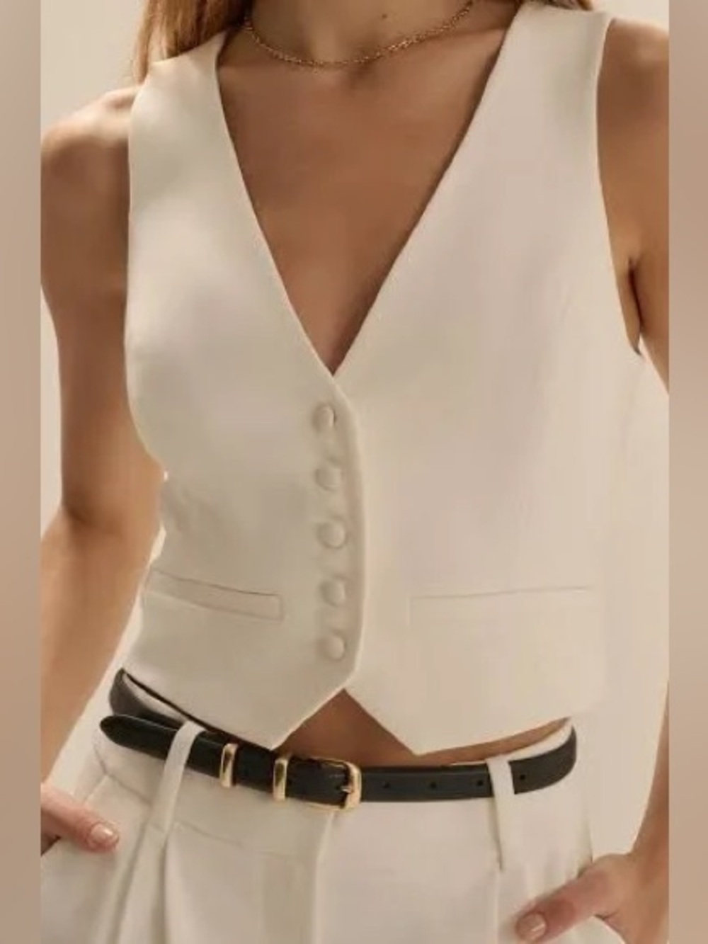 NWT Favorite Daughter Cream-White Suit Vest